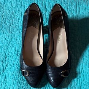 Cole Haan Black Leather Heels Detail